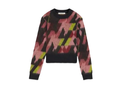 Maison Kitsune Women'S Graphic Mohair Jacquard Jumper "Pecan/Pasture Rose"