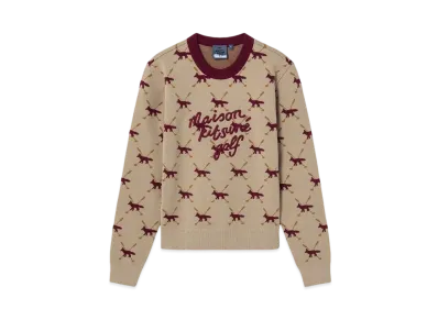 Maison Kitsune Profile Fox Monogram Pullover Sweater "Beige"
