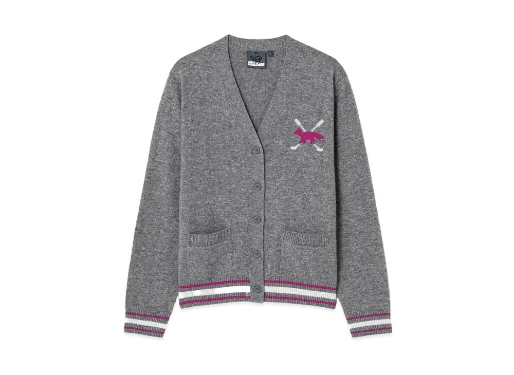Maison Kitsune Profile Fox Cardigan "Grey Melange"