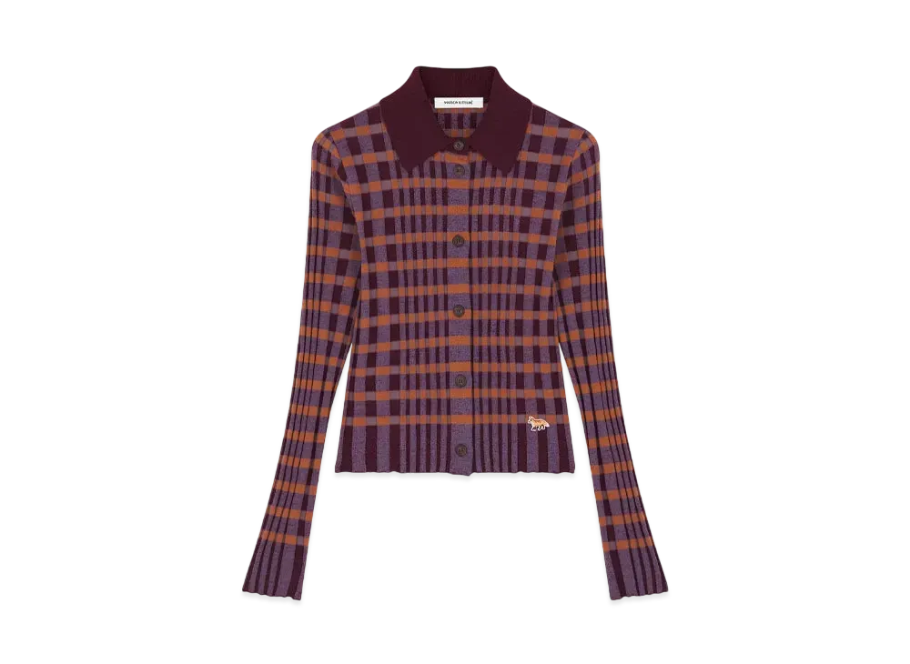 Maison Kitsune Check Knit Shirt "Redstar/Aster"