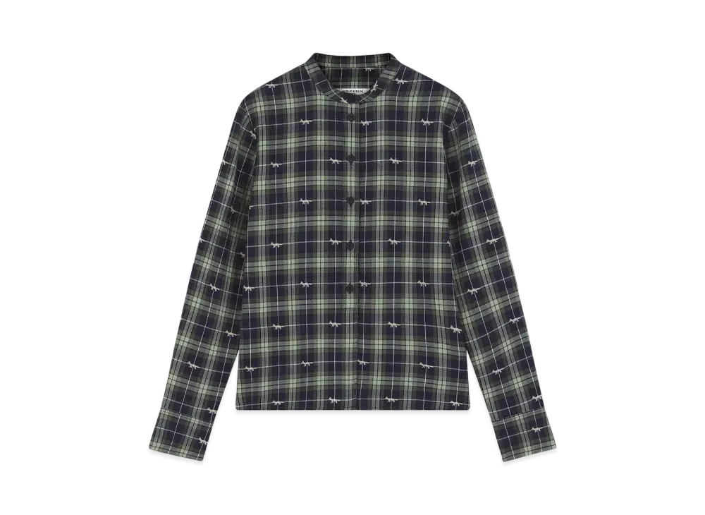 Maison Kitsune Shrunken Shirt "Navy/Ash Tree"