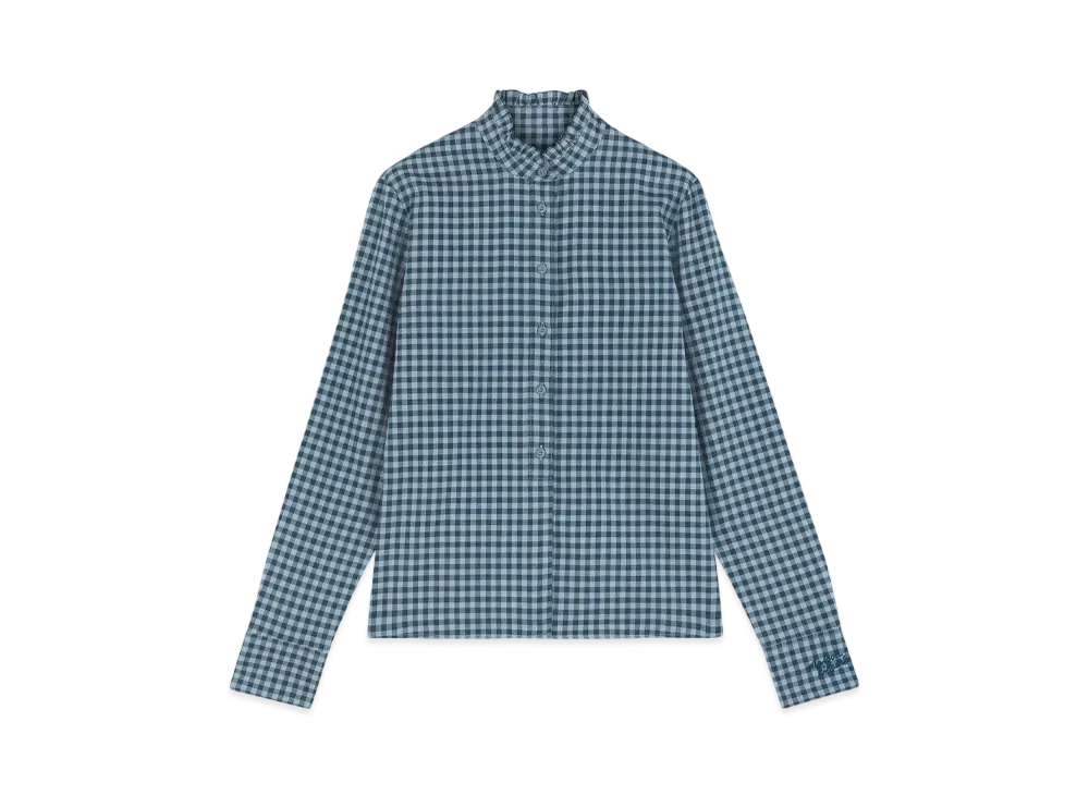 Maison Kitsune Craft Detail Shrink Shirt "Lake Blue/Placid"