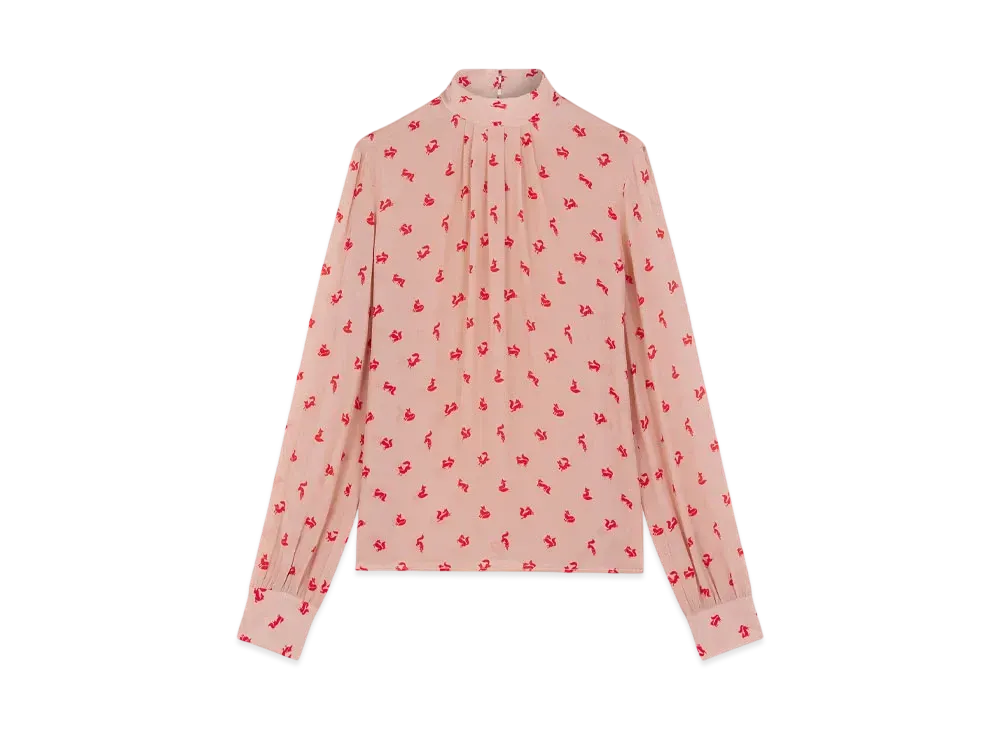 Maison Kitsune Front Pleated Blouse "Pasture Rose"