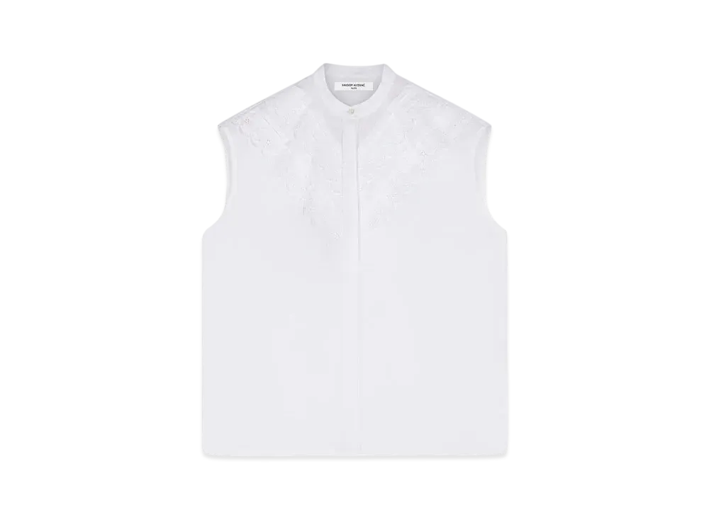 Maison Kitsune Craft Embroidery Tops "White"