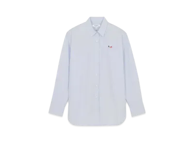 Maison Kitsune Women'S Tricolor Fox Patch Classic Shirt "Light Blue"