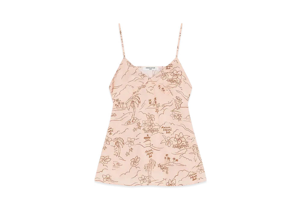 Maison Kitsune Tropical Palm Strap Top "Scallop Shell"