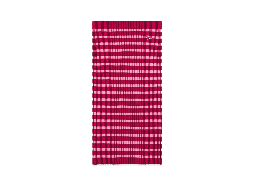 Maison Kitsune Check Ribbed Midi Skirt "Winterberry/Gumball"