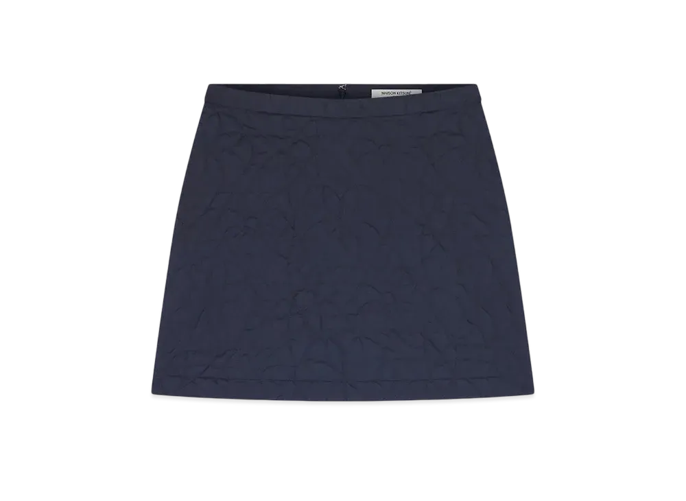 Maison Kitsune Quilted Mini Skirt "Navy"