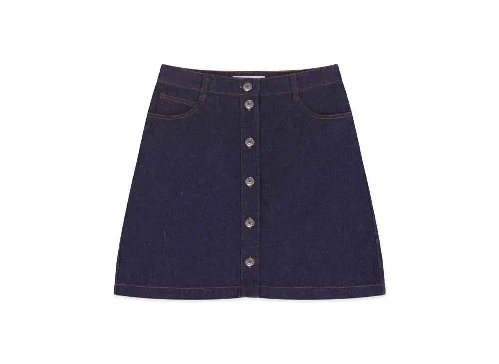 Maison Kitsune Button Denim Mini Skirt "Indigo"
