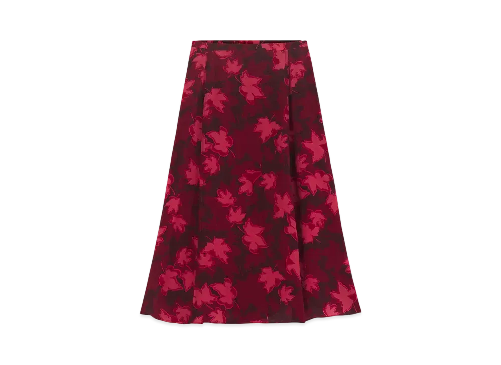Maison Kitsune Lip Detail Fluid Skirt "Wild berry"