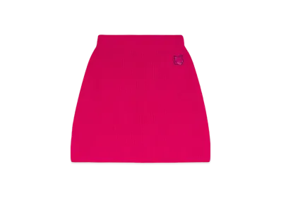Maison Kitsune Bold Fox Head Patch Short Ribbed Skirt "Supernova"