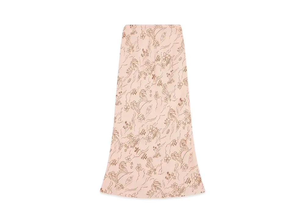 Maison Kitsune Tropical Palm Bias Skirt "Scallop Shell"