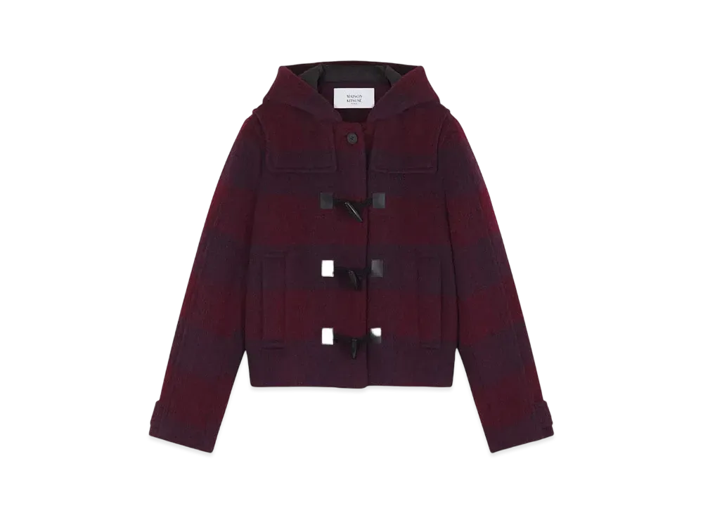 Maison Kitsune Short Duffle Coat "Purple/Redstar"