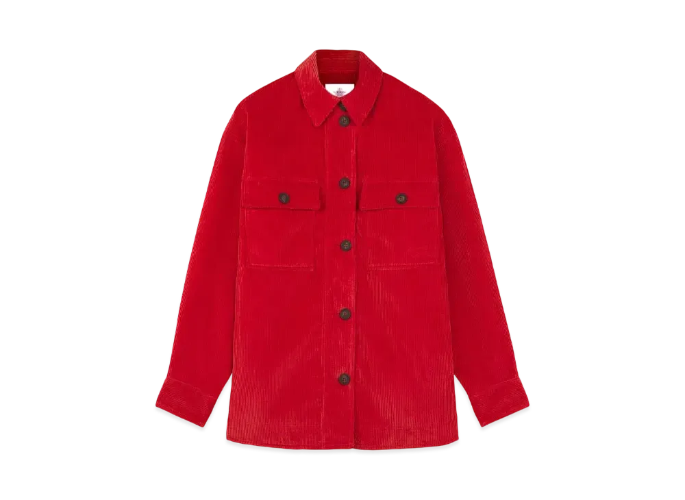 Maison Kitsune Padded Over Shirt "Autumn Red"