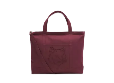 Maison Kitsune Fox Head Xl Tote "Redstar"