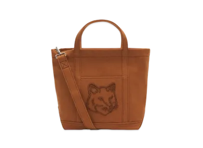 Maison Kitsune Fox Head Small Tote "Fawn Brown"