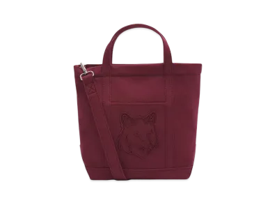 Maison Kitsune Fox Head Small Tote "Redstar"