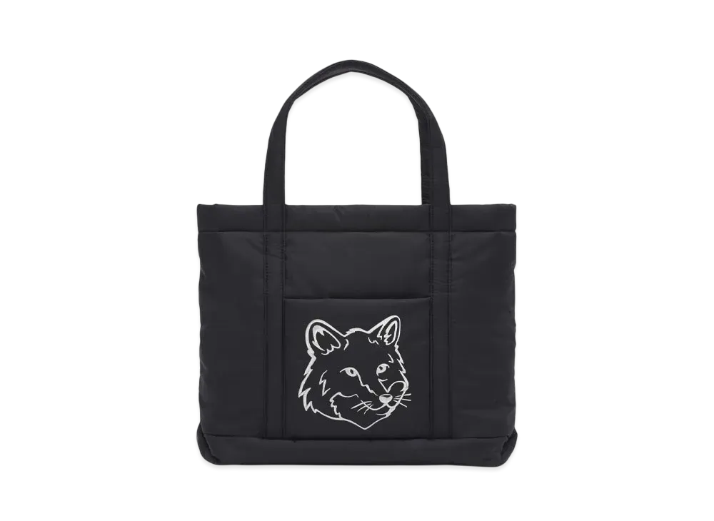 Maison Kitsune Foxhead Puffer Medium Tote "Black"