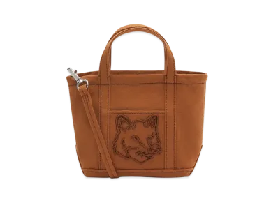 Maison Kitsune Fox Head Mini Tote "Fawn Brown"