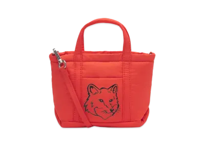 Maison Kitsune Foxhead Puffer Mini Tote "Wild Strawberry"