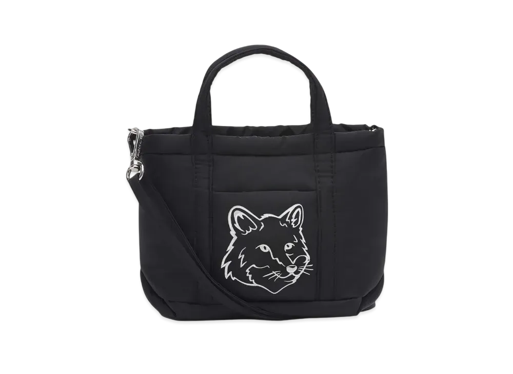 Maison Kitsune Foxhead Puffer Mini Tote "Black"
