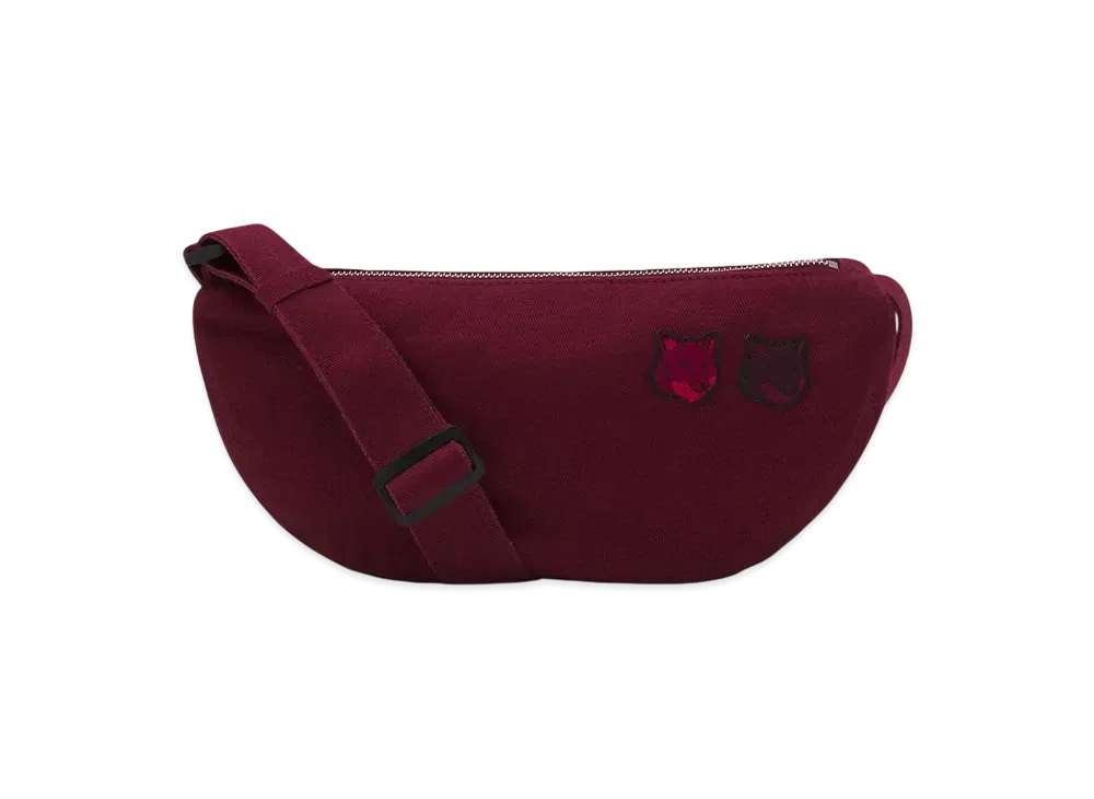 Maison Kitsune Double Bold Fox Head Patch Bumbag "Burgundy"