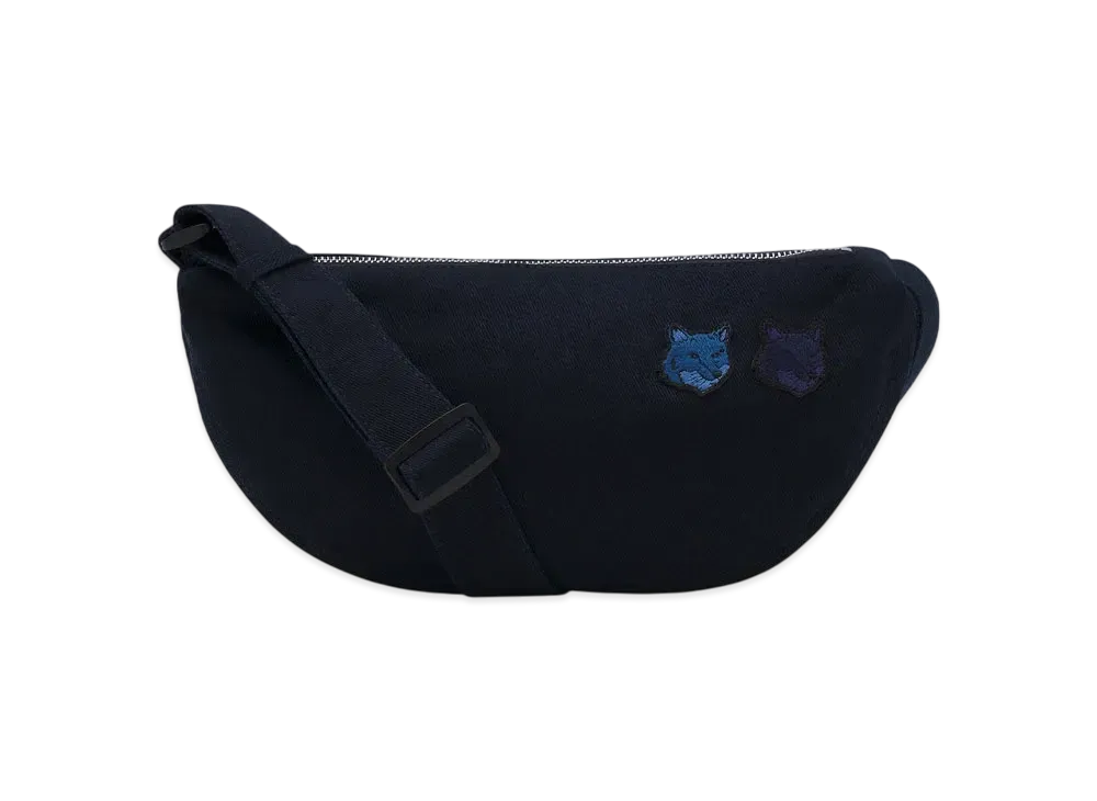 Maison Kitsune Double Bold Fox Head Patch Bumbag "Ink Blue"