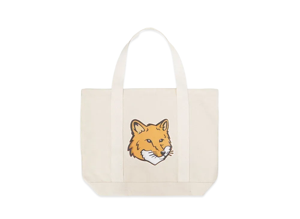 Maison Kitsune Fox Head Tote Bag "Ecru"