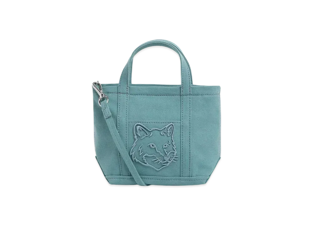 Maison Kitsune Fox Head Mini Tote "Evergreen"