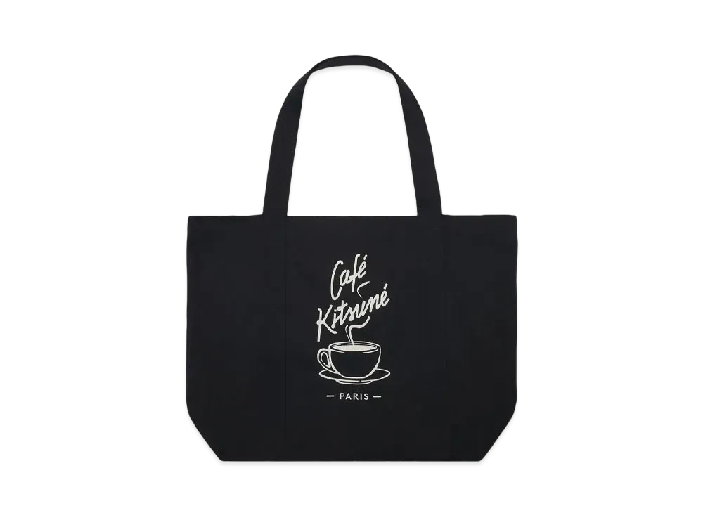 Maison Kitsune Cafe Fox Coffee Cup Tote Bag "Black"