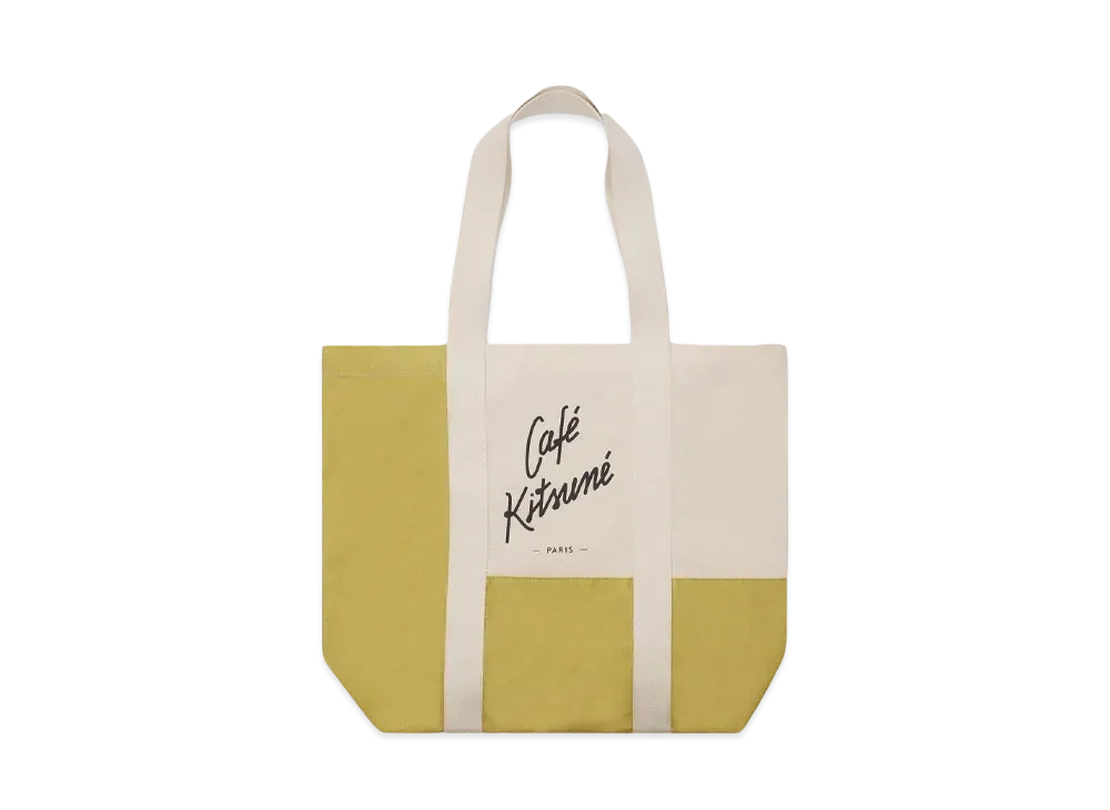 Maison Kitsune Cafe Fox Colorblock Tote Bag "Tapioca Colorblock"