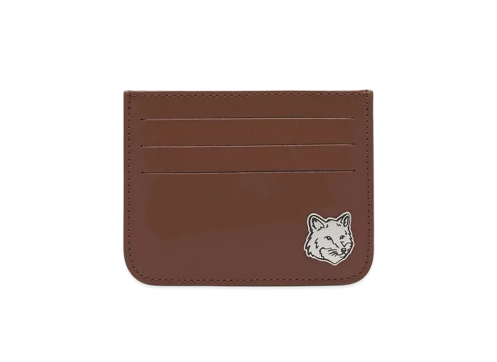 Maison Kitsune Fox Head Card Holder "Dark Brown"