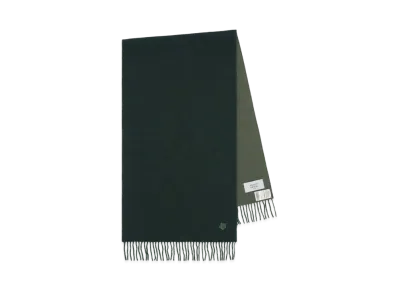 Maison Kitsune Bold Fox Head Double Face Scarf "Ronger Green"