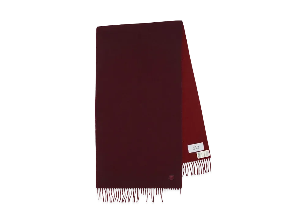 Maison Kitsune Bold Fox Head Double Face Scarf "Redstar"