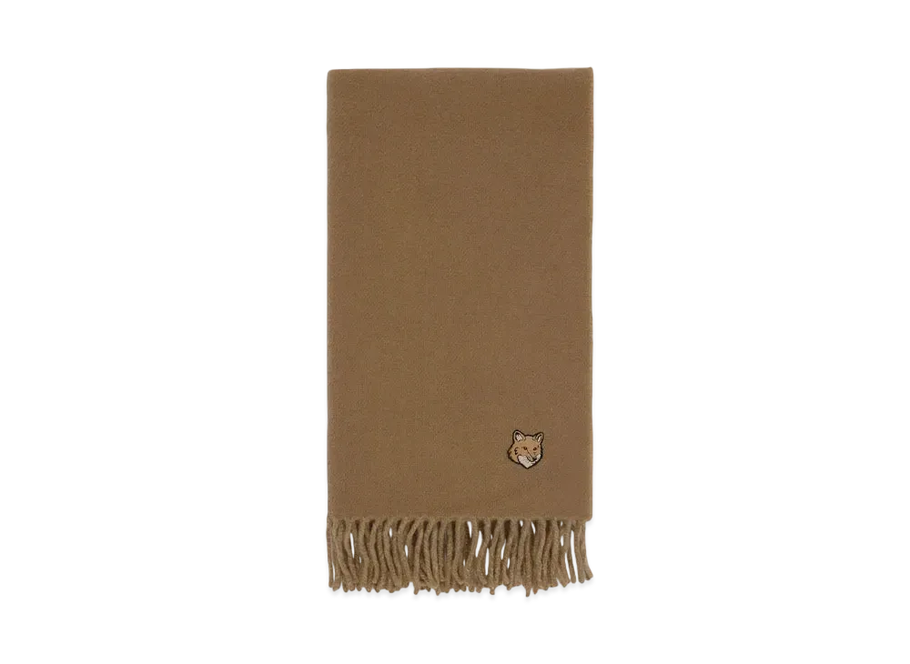 Maison Kitsune Bold Fox Head Double Face Scarf "Chino Beige"