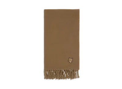 Maison Kitsune Bold Fox Head Double Face Scarf "Chino Beige"