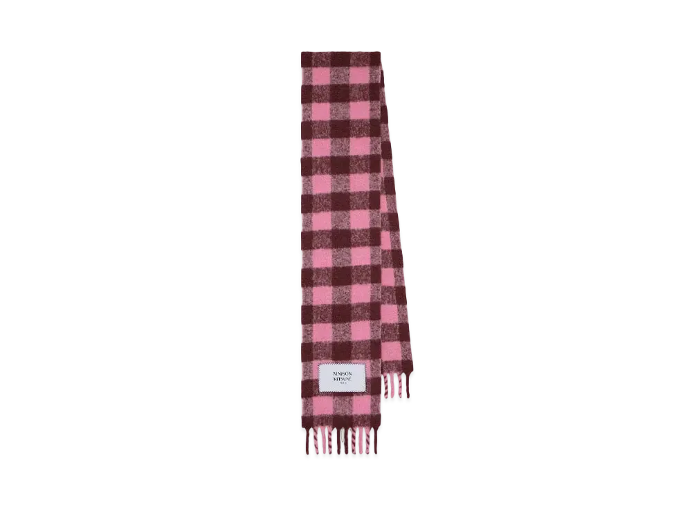 Maison Kitsune Check Brushed Scarf