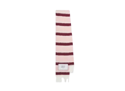 Maison Kitsune Baby Alpaca Stripe Scarf "Dusty Pink/Deep Burgundy/Smoke"