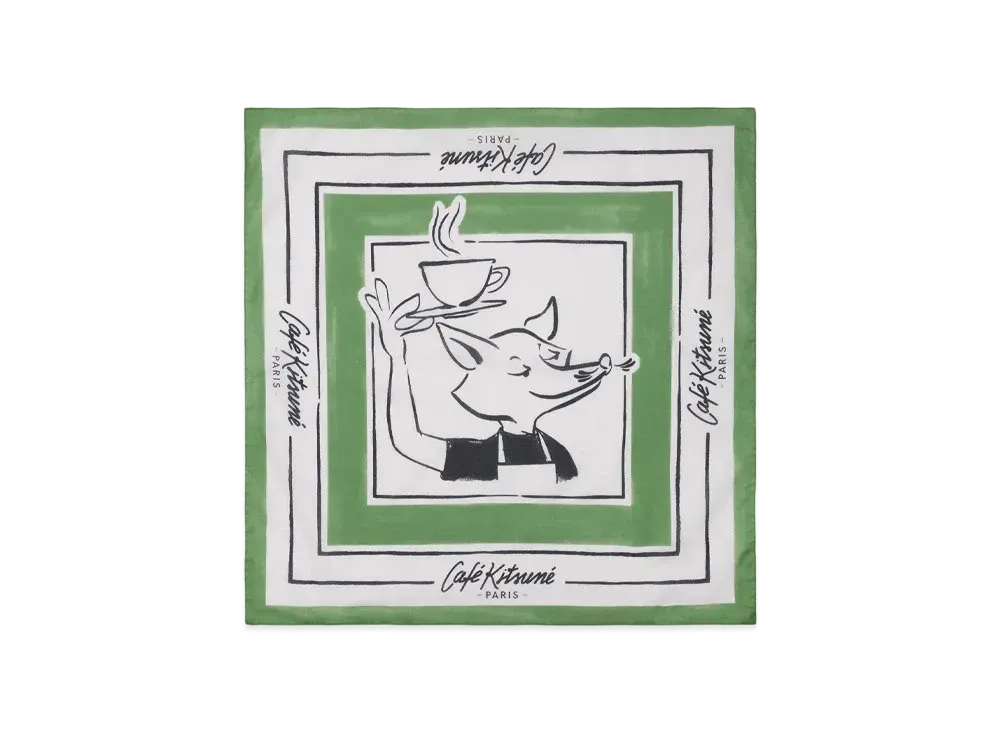 Maison Kitsune Cafe Kitsune Bandana "Sugar Cane Colorblock"