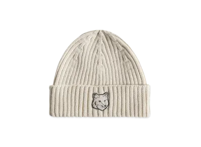 Maison Kitsune Bold Fox Head Beanie "Paper"