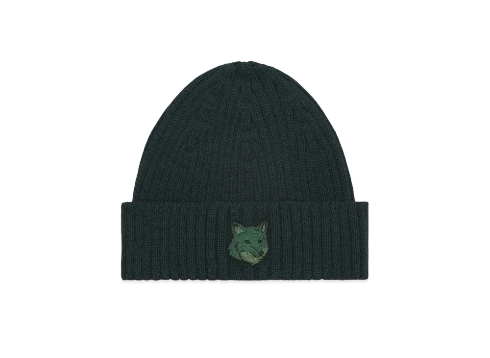Maison Kitsune Bold Fox Head Beanie "Ranger Green"