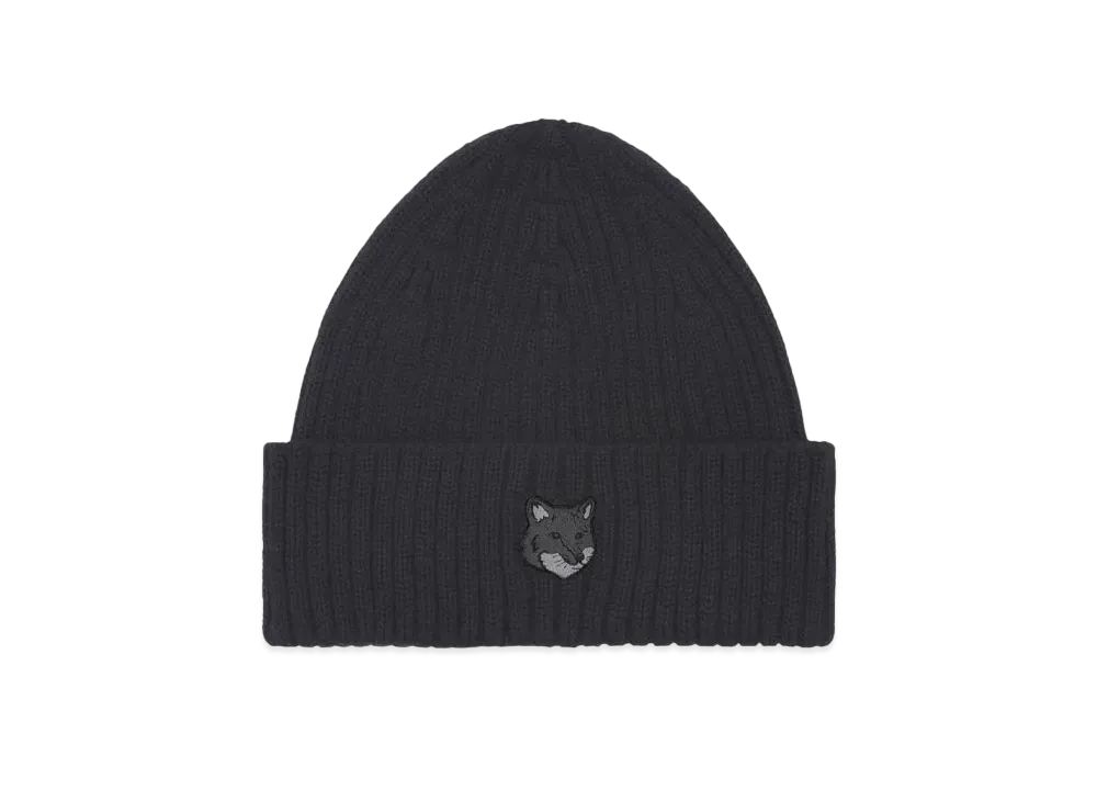 Maison Kitsune Bold Fox Head Beanie "Black"