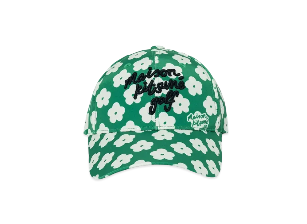 Maison Kitsune Golf Script Logo Ball Cap "Green"