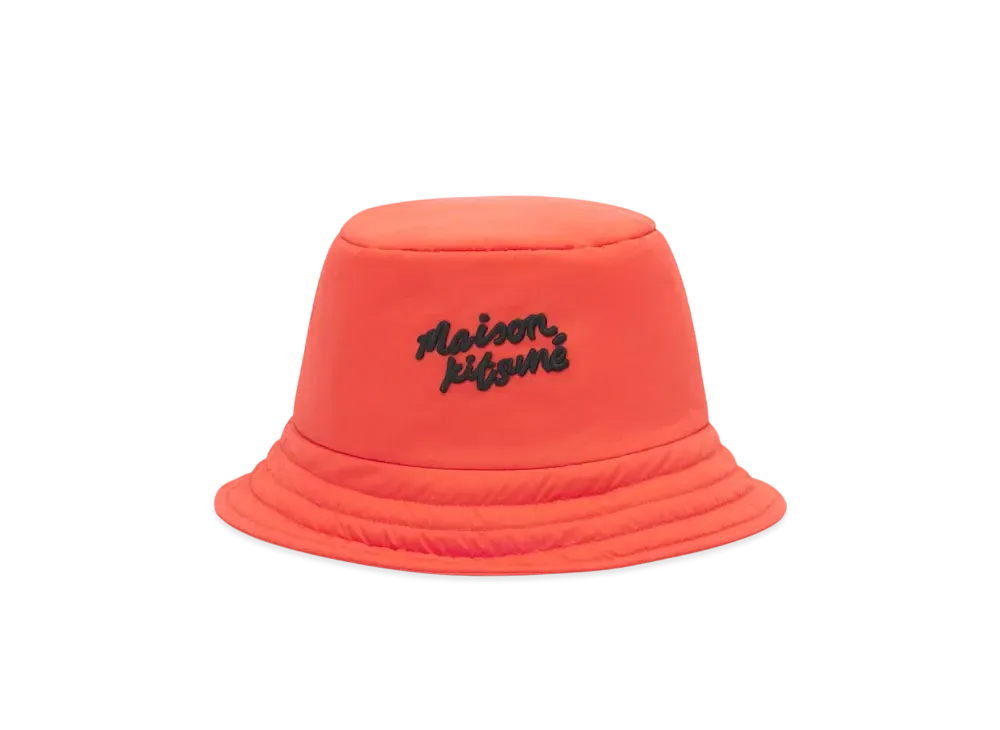 Maison Kitsune Puffer Bucket Hat "Wild Strawberry"