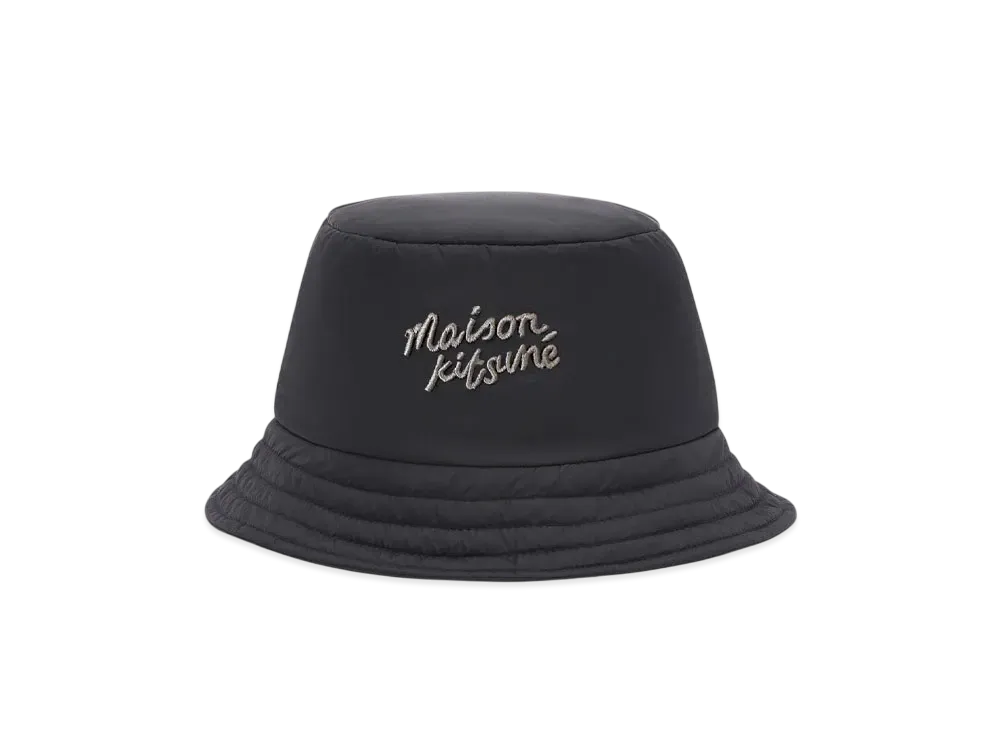 Maison Kitsune Puffer Bucket Hat "Black"
