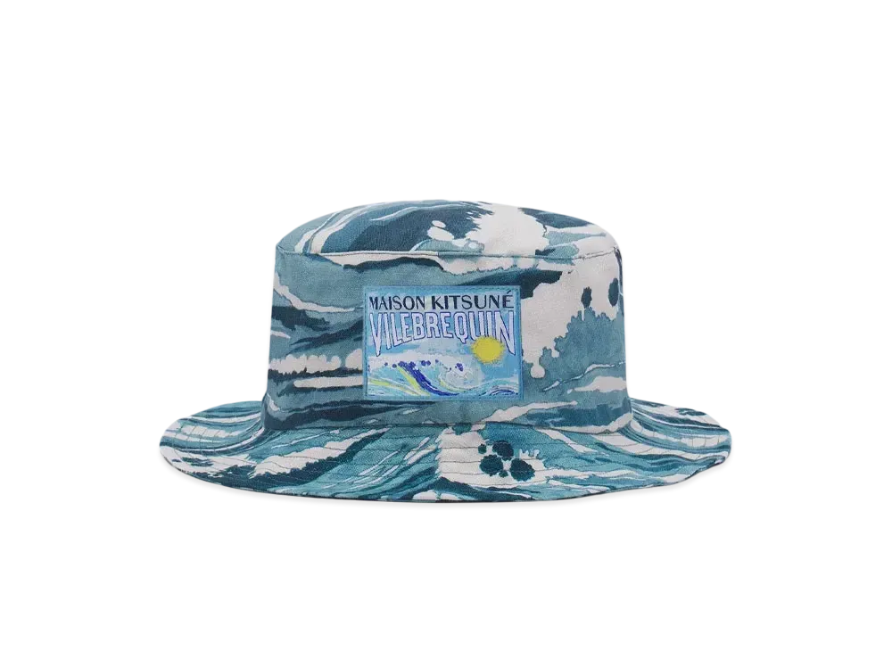 Maison Kitsune x Vilebrequin Bucket Hat "Storm Blue Design"
