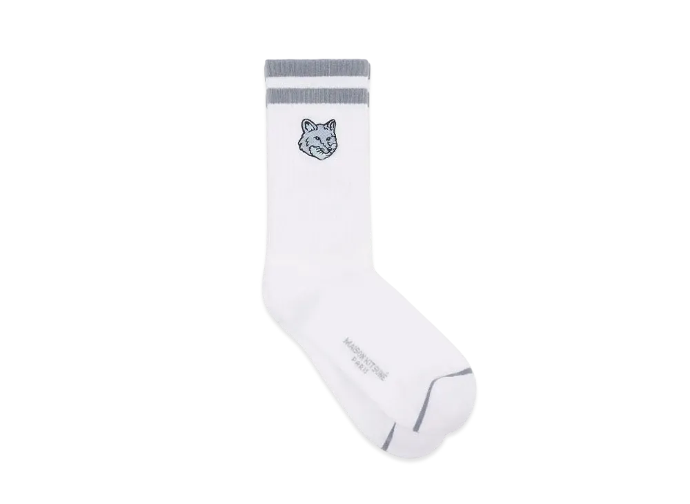 Maison Kitsune Bold Foxhead Sporty Socks "Placid"