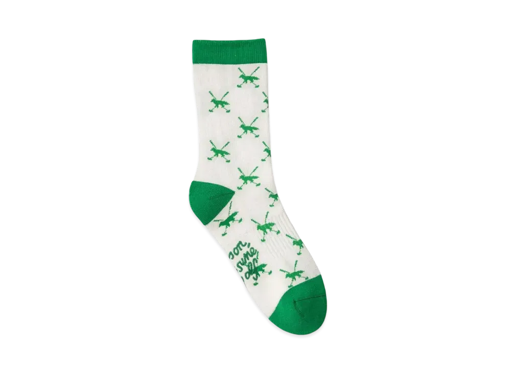 Maison Kitsune Golf Pattern Socks "Ecru"