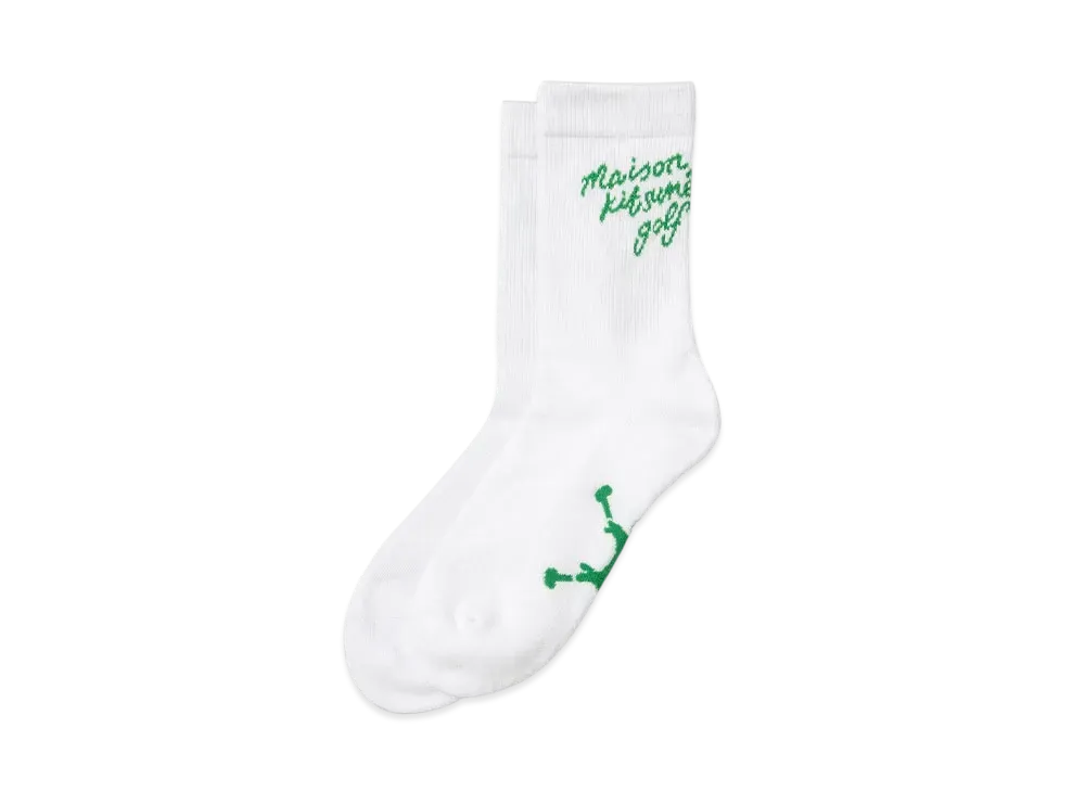 Golf Script Logo Crew Socks "Green"