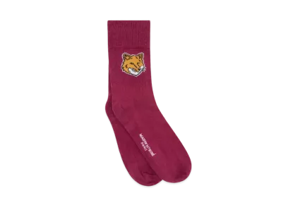 Maison Kitsune Fox Head Socks "Grape"
